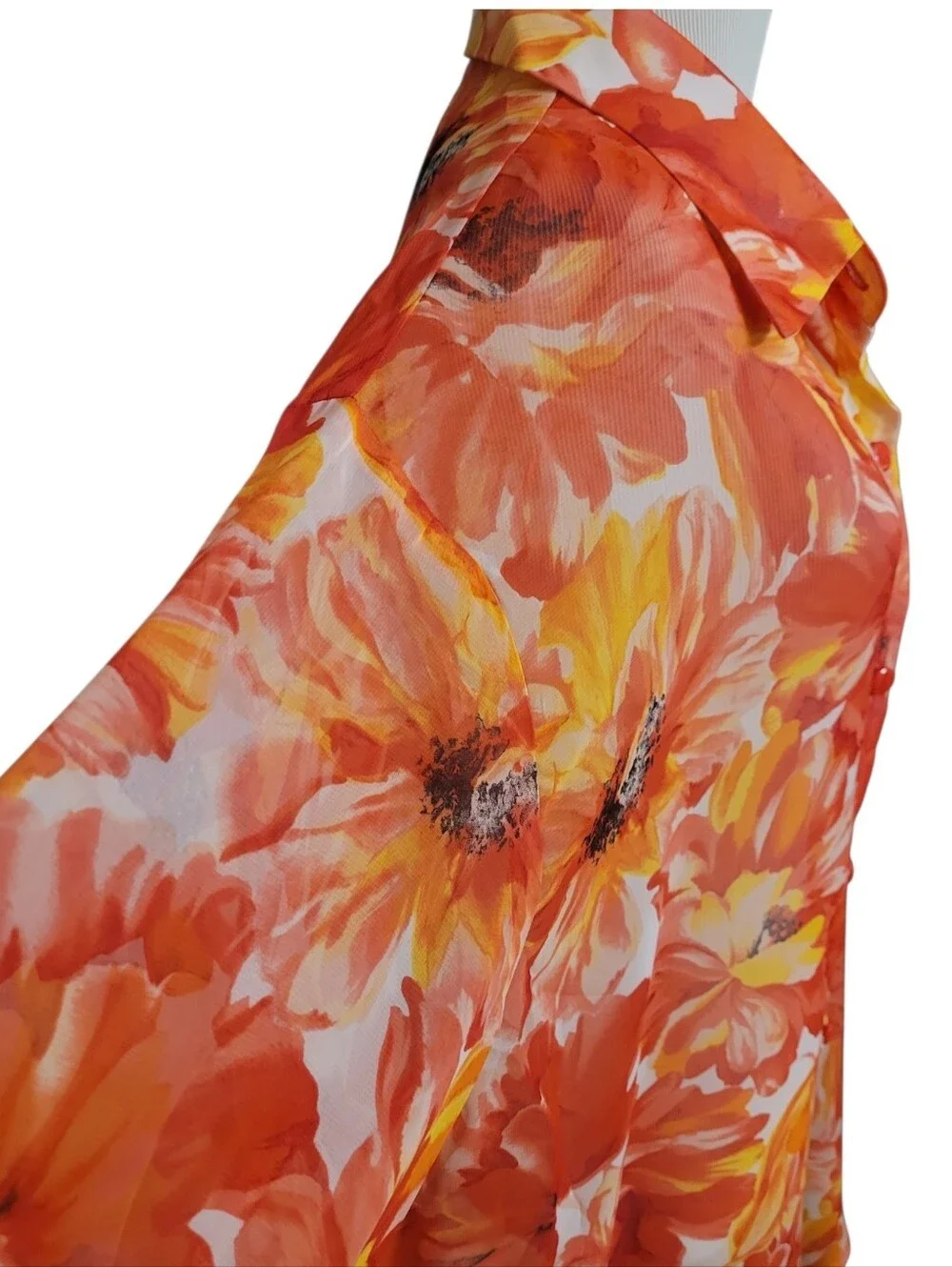 Susan Graver Semi-Sheer Button Down Blouse Size 2X - Picture 4 of 8